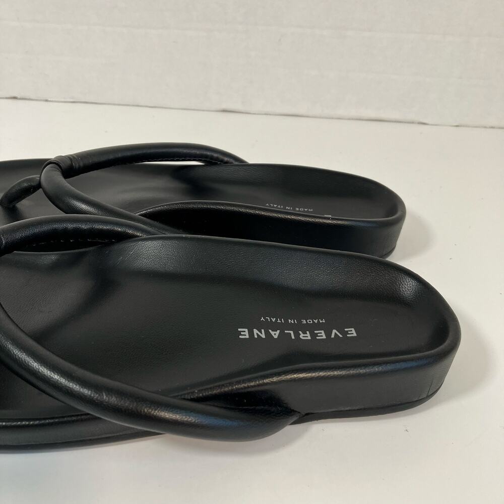 Everlane The Form Thong Sandals Black Italian Nappa Leather Womens Sz 6 NWOT - Picture 4 of 15